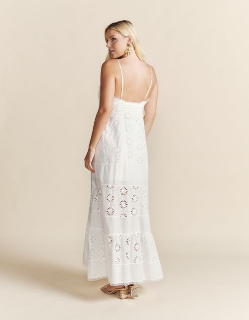 Vestido Longo Botões Laise - Branco