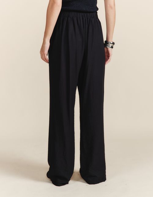 Calça Reta Cós Elástico - Preto