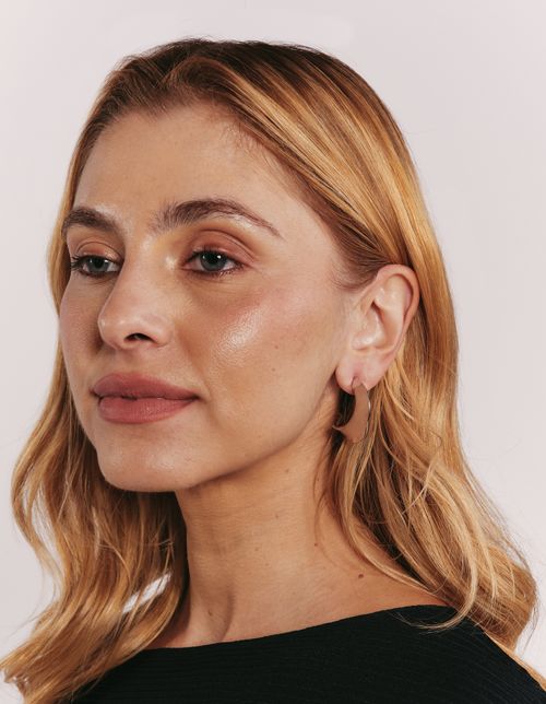 Brinco Argola Meia Lua - Niquel