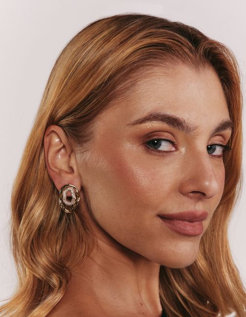 Brinco Duplo Orgânico - Dourado