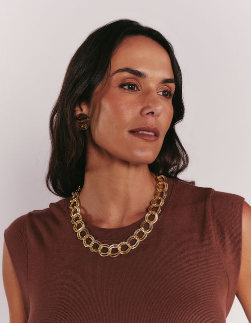 Colar Elo Duplo - Dourado