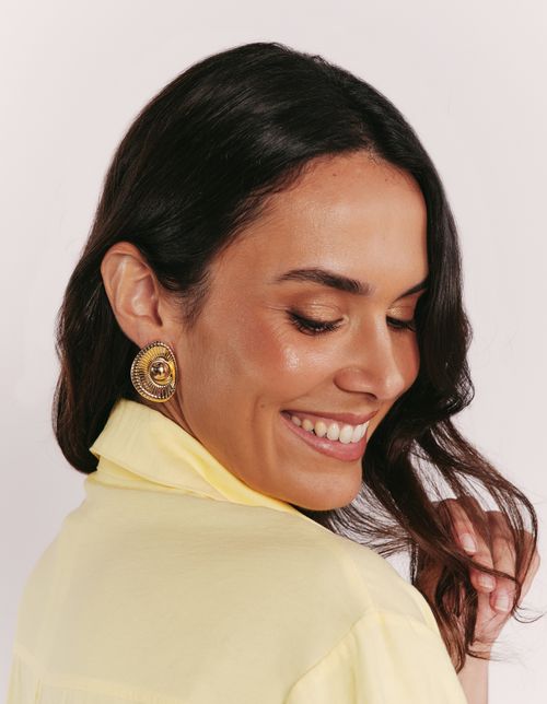 Brinco Orgânico Meia Esfera - Dourado