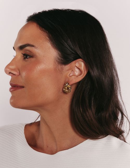 Brinco Pingente Entrelaçado - Dourado