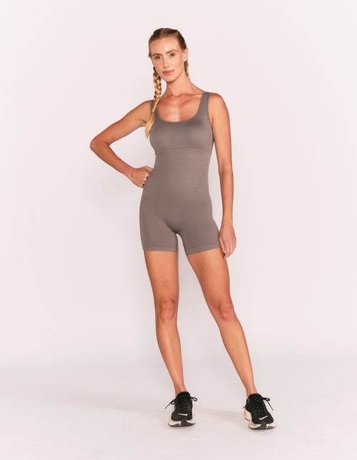 Macaquinho Alça Larga Seamless - Cinza