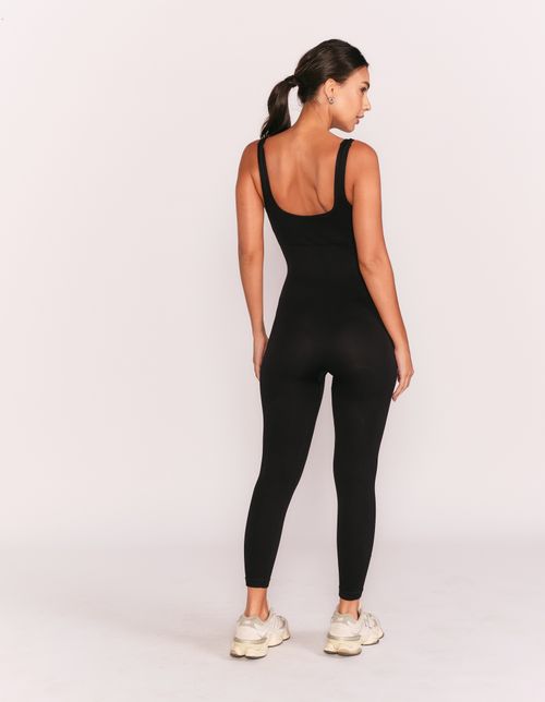 Macacão Alça Larga Seamless - Preto