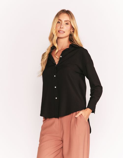 Camisa Manga Longa Listrada - Preto