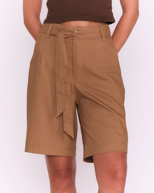 Bermuda Alfaiataria Faixa - Caqui