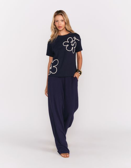 Calça Alfaiataria Bolso Faca - Azul Marinho