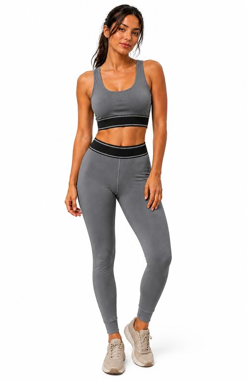 Top Fitness Cós Elástico - Cinza