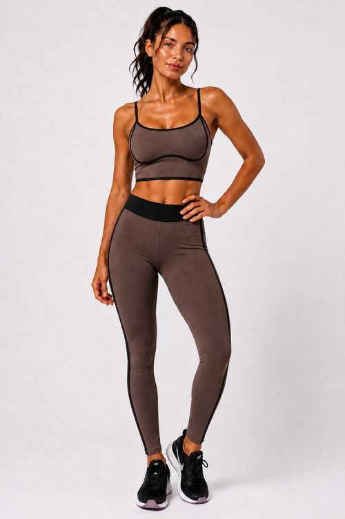 Top Fitness Detalhe Vivos - Marrom