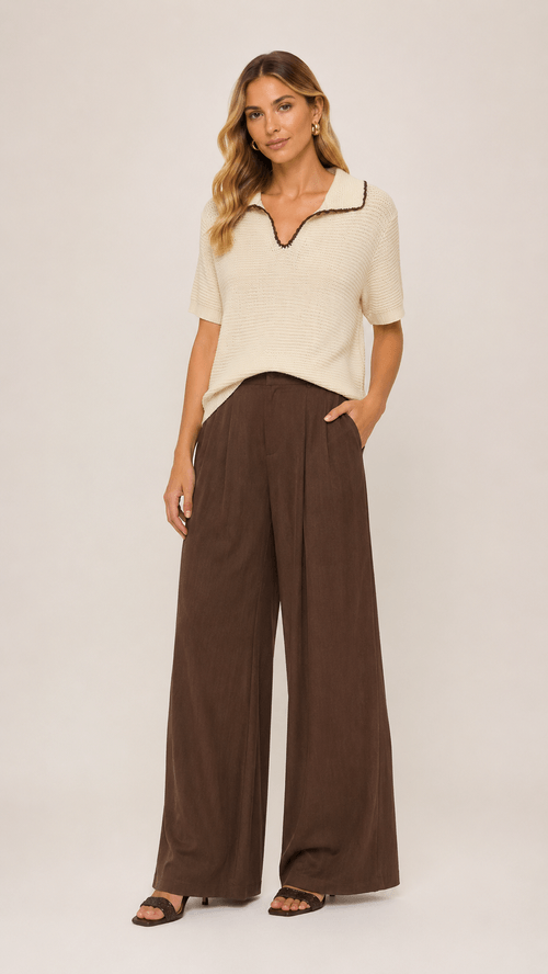 Blusa Gola Polo Detalhe Contraste - Off White