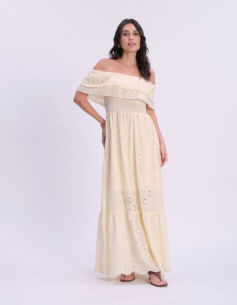 Vestido Longo Ombro a Ombro Laise - Amarelo